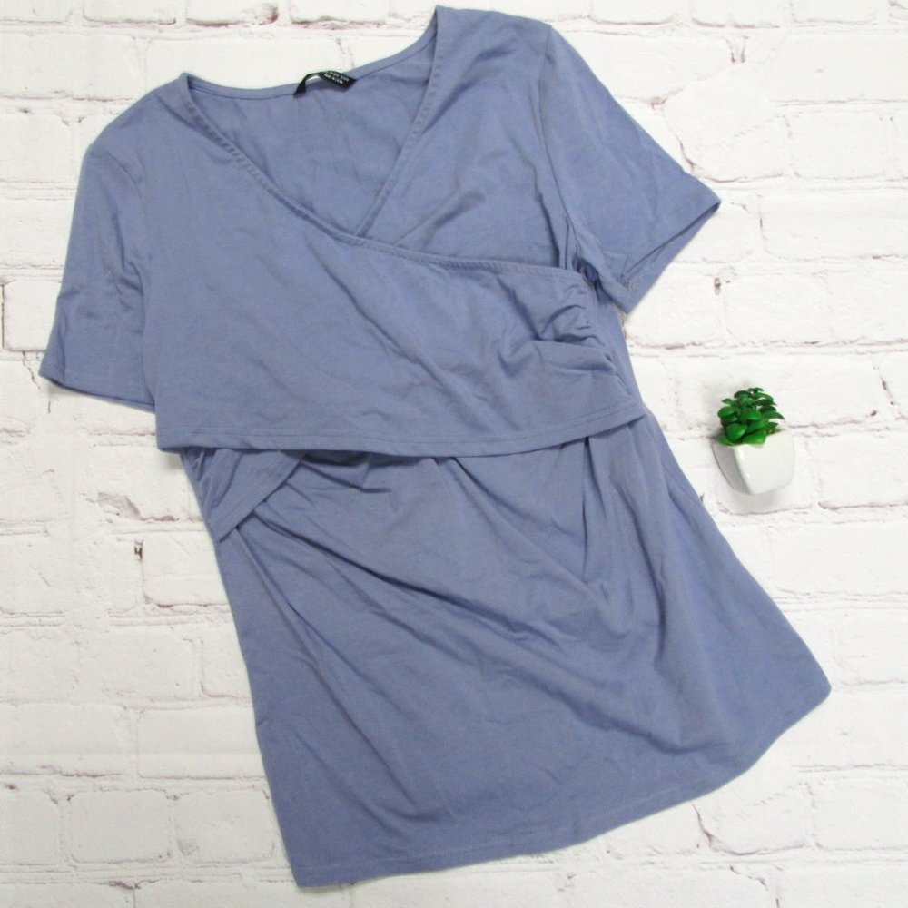 NWT! Crossover Short Sleeve Maternity/Nursing Top - Picture 4 of 6